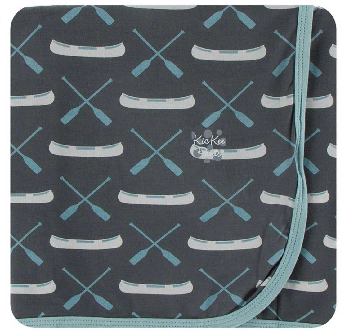 Kickee Pants Swaddle Blanket Stone Paddles and Canoe Hoffman House Boutique