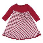 KK Classic L/S Swing Dress Crimson Candy Cane Stripe