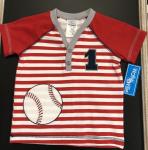 Wallie & Willie Shirt Applique Baseball Red and White shirt