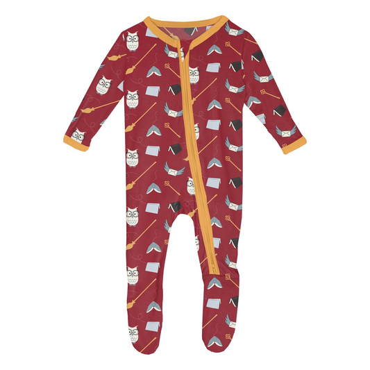 Kickee Pants Footie w/2way zipper Crimson Magical World