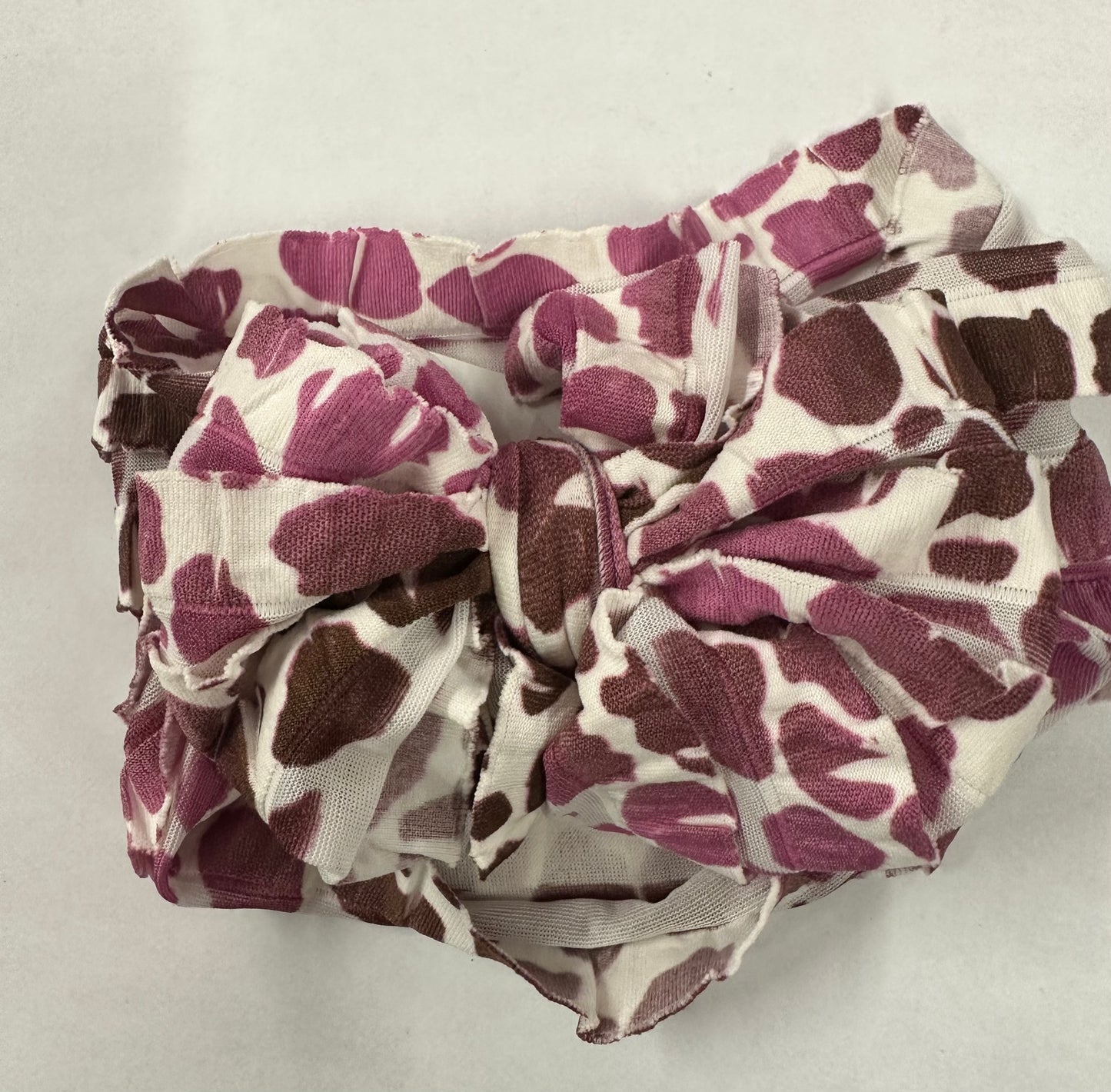 In Awe Ruffle Headband Leopard Mauve/ Brown