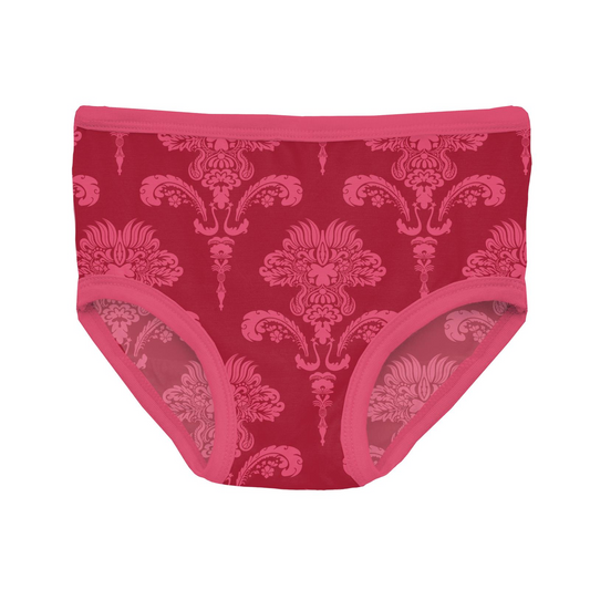 Kickee Pants Girl Underwear Crimson Damask