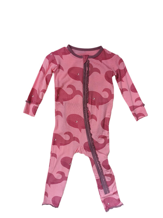 Kickee Pants Ruffle Coverall w/zipper Lotus Whales