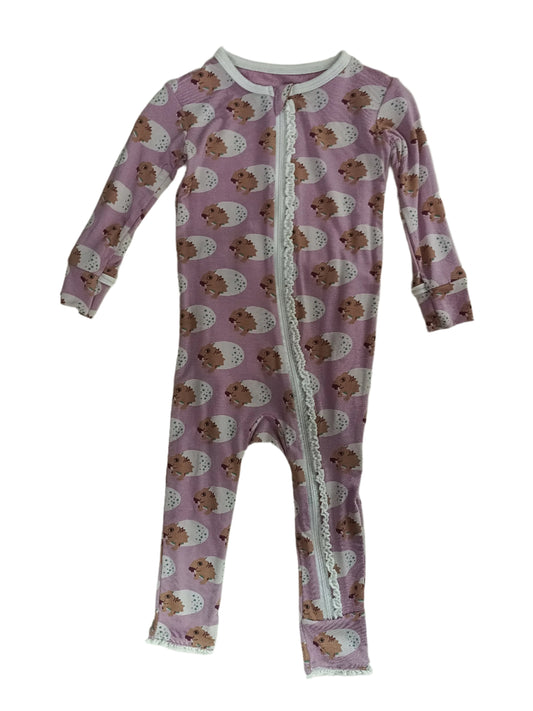 Kickee Pants Ruffle Coverall w/ zipper Sweet Pea Diictodon