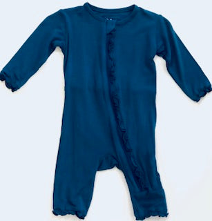 Kickee Pants Girl Ruffle Coverall w/Snaps Twilight