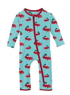 Kickee Pants Boy's Coverall w/Zipper Iceberg Truck & Trees