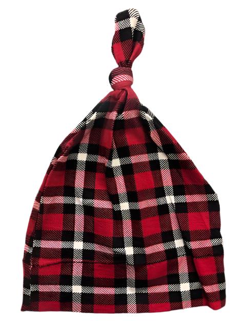 Kickee Pants Knot Hat Crimson 2020 Holiday Plaid