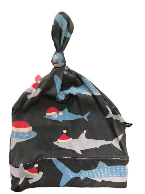 Kickee Pants Knot Hat Pewter Santa Sharks