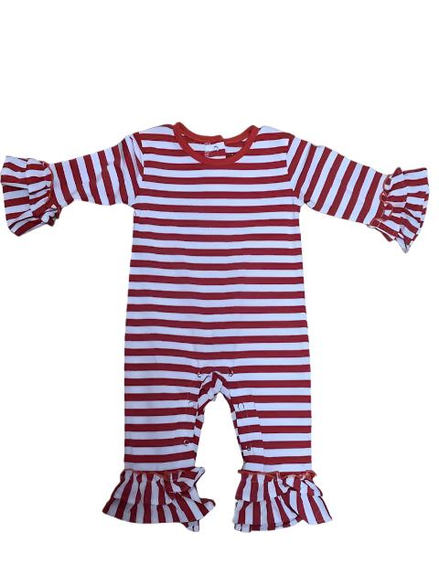 Be Mine Romper Orange & White Stripe