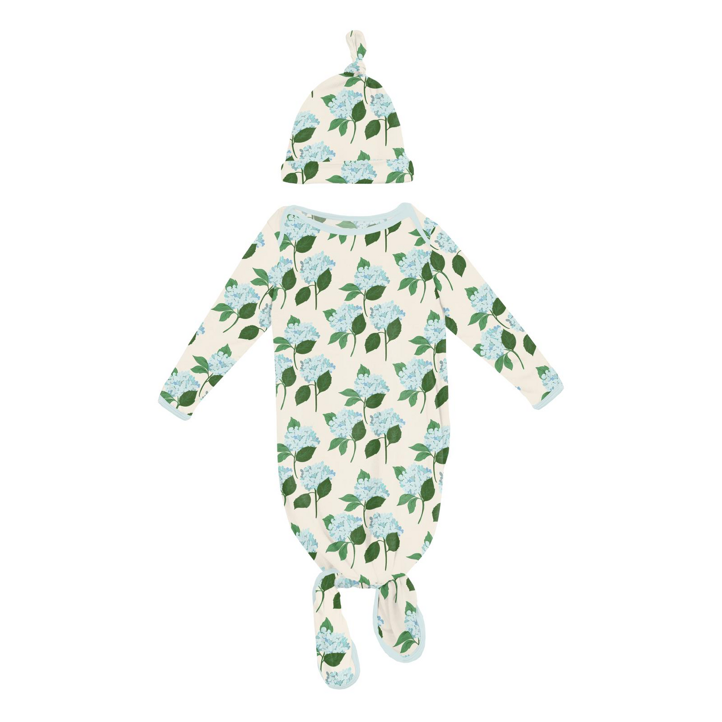 Kickee Pants Layette Gown & Hat Set Hydrangea Bouquet