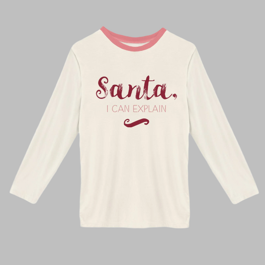 Kickee Pants L/S tee Natural Santa, I Can Explain