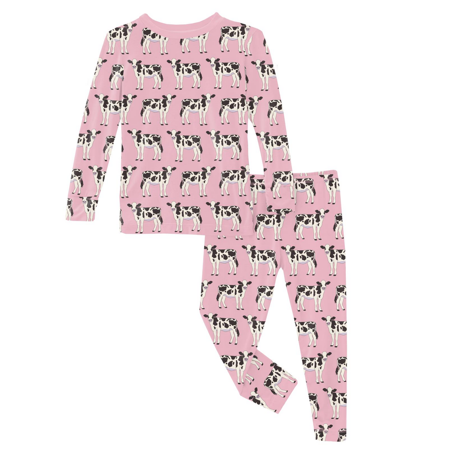 Kickee Pants L/S Pajama Set Cake Pop Cows