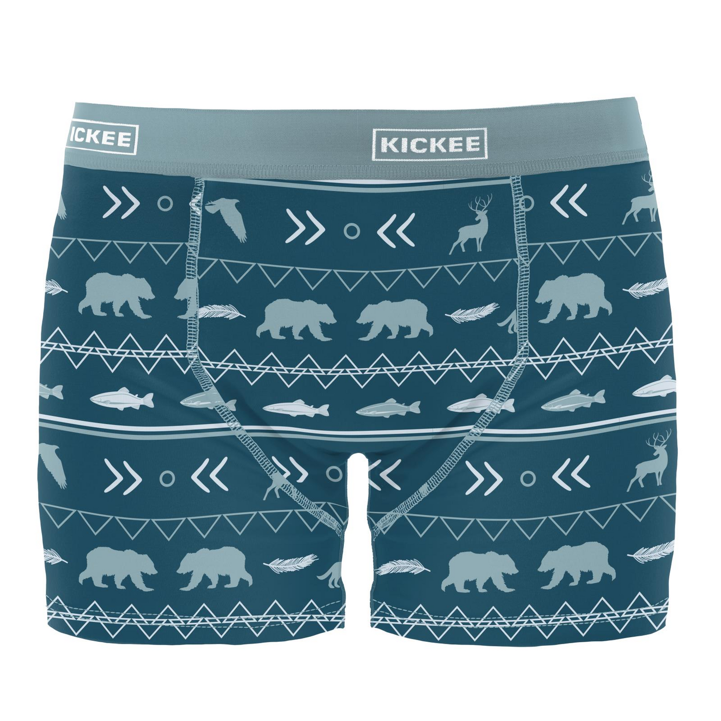 Kickee Pants Men Boxer Brief Peacock Native Tribal Lore