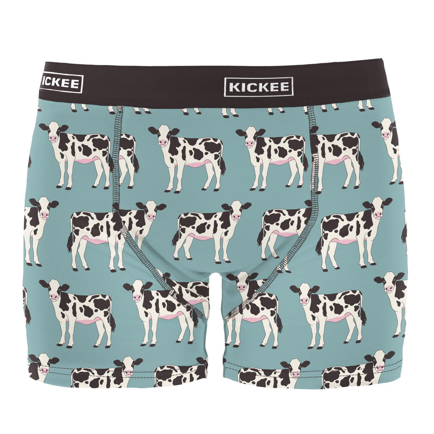 Kickee Pants Men Boxer Brief Jade Cows