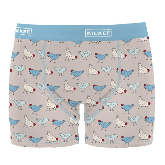 Kickee Pants Men Boxer Brief Latte Chickens