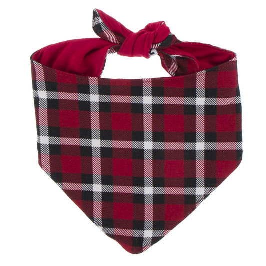 Kickee Pants Dog Bandana Crimson 2020 Holiday Plaid