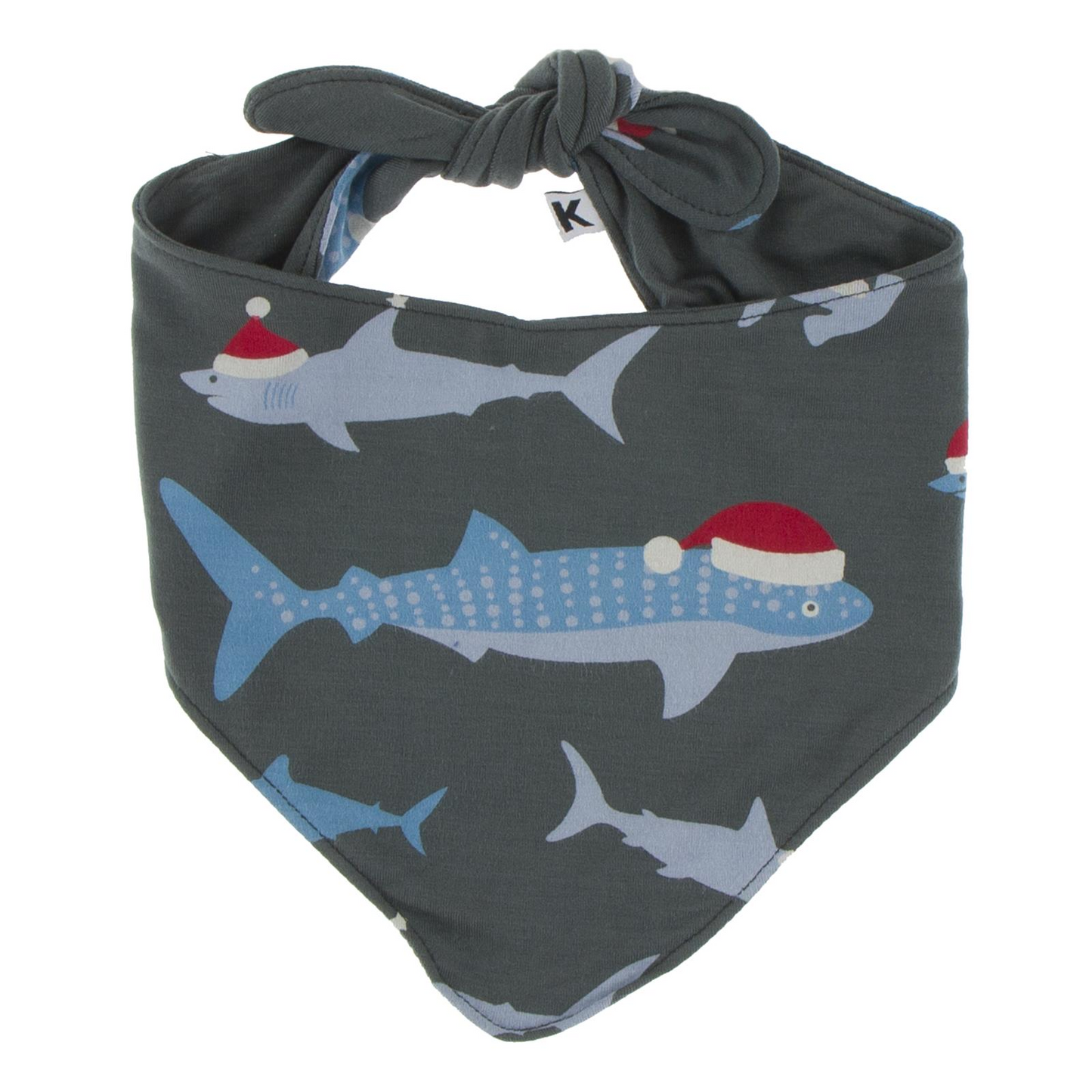 Kickee Pants Dog Bandana Pewter Santa Sharks