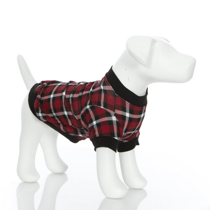 Kickee Pants Dog Tee Crimson 2020 Holiday Plaid