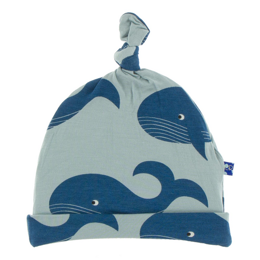 Kickee Pants Knot Hat Jade Whales