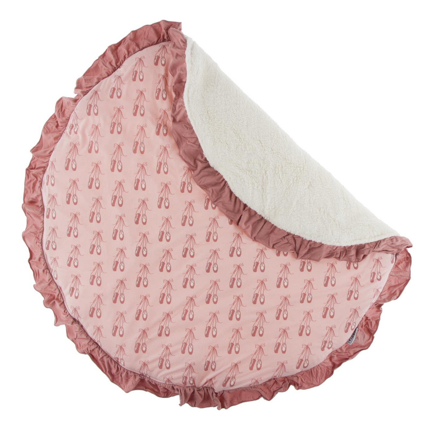 Kickee Pants Sherpa Lined Ruffle Fluffle Playmat Baby Rose Ballet