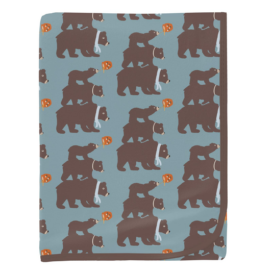 Kickee Pants Swaddle Blanket Print Stormy Sea Three Naughty Bears