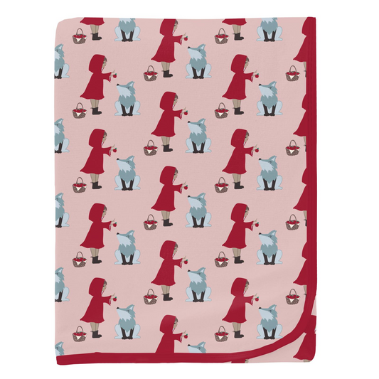 Kickee Pants Swaddle Blanket Baby Rose Little Red Let's Be Friends