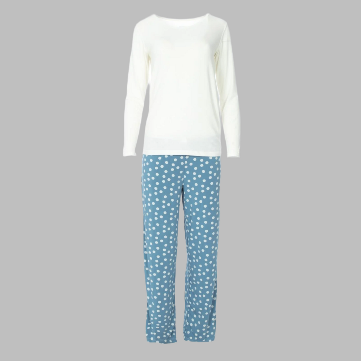 Kickee Pants Women L/S PJ Set Blue Moon Snowballs