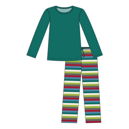 Kickee Pants Women L/S PJ set 2020 Multi Stripe