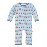 Kickee Pants Boy Coverall w/Snaps Print Pond Crabbies