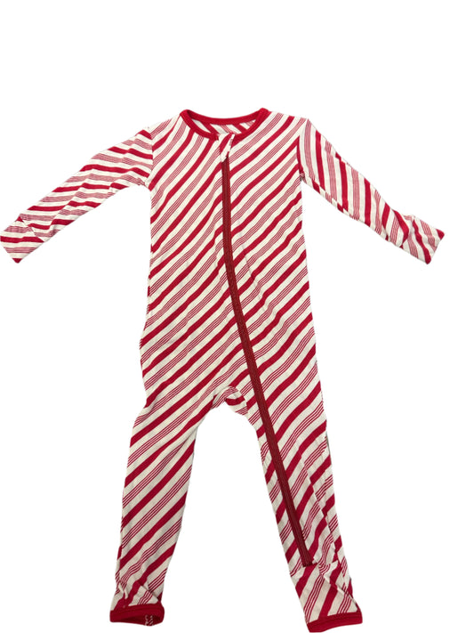 Kickee Pants Crimson Candy Cane Stripe Coverall w/zip