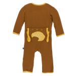 Kickee Pants Boy Coverall w/snaps Ginger Croissant