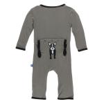 Kickee Pants Boy Coverall w/snaps French Bulldog Applique