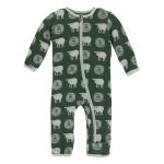 Kickee Pants Boy Coverall w/ Zipper Topiary Tuscan Sheep