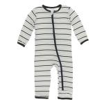 Kickee Pants Boy Coverall w/Zipper Tuscan Afternoon Stripe