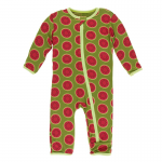 Kickee Pants Boy Coverall w/Zipper Grasshopper Watermelon