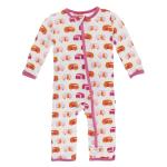 Kickee Pants Girl Coverall w/Zipper Natural Camper