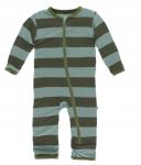 Kickee Pants Boy Coverall w/ Zipper Paleontology Fauna Stripe