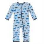 Kickee Pants Boy Coverall w/Zipper Print Pond Running Lab