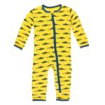 Kickee Pants Boy Coverall w/ Zipper Lemon Shark