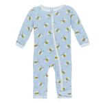 Kickee Pants Boy Coverall w/ Zipper Print Pond Bees