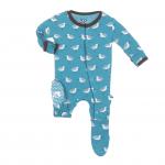 Kickee Pants Boy Footie w/ Snaps Bay Sandpiper