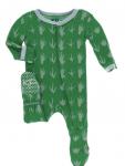 Kickee Pants Boy Footie w/Zipper Dino Tracks