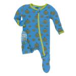 Kickee Pants Boy Footie w/Snaps River Hay Bales