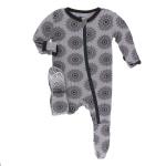 Kickee Pants Boy Footie w/Zipper Feather Mandala