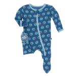 Kickee Pants Boy Footie w/ Zipper Twilight Fishbowl