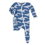 Kickee Pants Boy Footie w/Zipper Twilight Whale