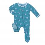 Kickee Pants Boy Footie w/ Snaps Bay Mountain Goat