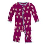 Kickee Pants Girl Ruffle Coverall w/Snaps Dragon Fruit Lantern Festival