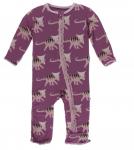 Kickee Pants Girl Coverall w/Zipper Amethyst Kosmoceratops