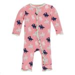 Kickee Pants Girl Ruffle Coverall w/Zipper Strawberry Cowgirl